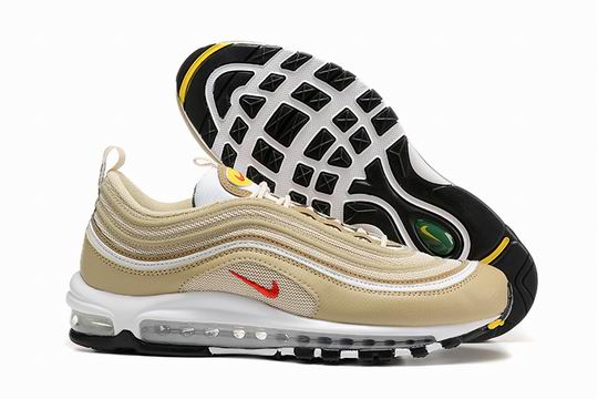 Cheap Nike Air Max 97 Beige Yellow Red Men's Running Shoes-35